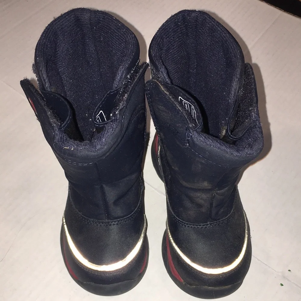Kids Black and Red Winter Boots